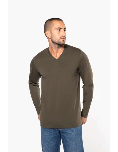 K-KA358-T-shirt col V manches longues